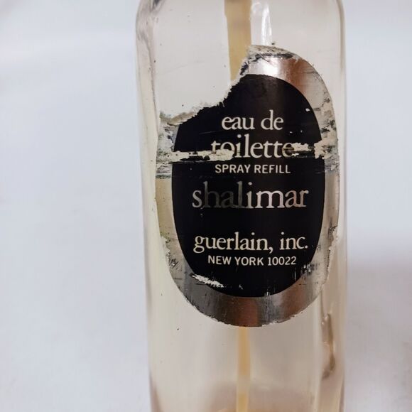 60s Guerlain Shalimar Blue White Canister Enamel EMPTY 3 oz Bottle Spray Vintage - Picture 6 of 13